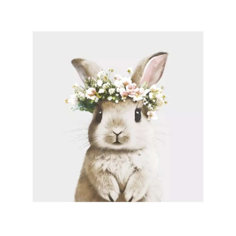 Wimmel Servietten 33x33 cm - Bunny in Floral Wreath