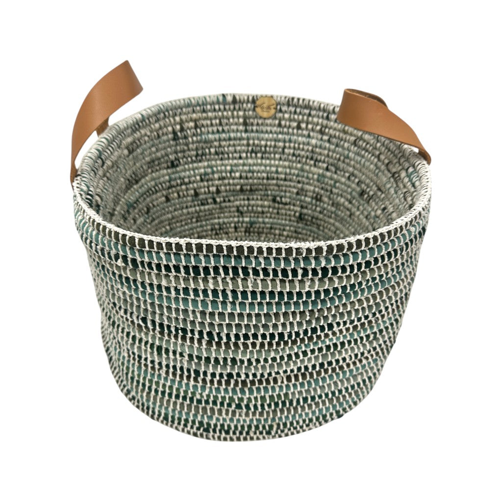 Kendaka Korb mit Lederhenkel Gewürzgrün