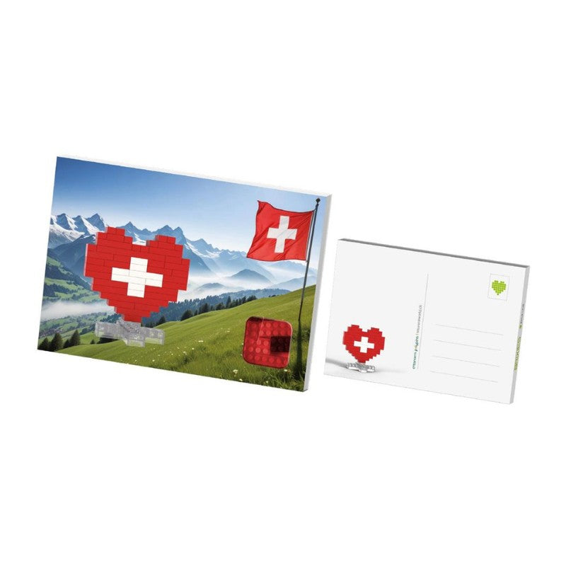 creanorm Brixies Postkarte Schweiz Herz mit Bergen
