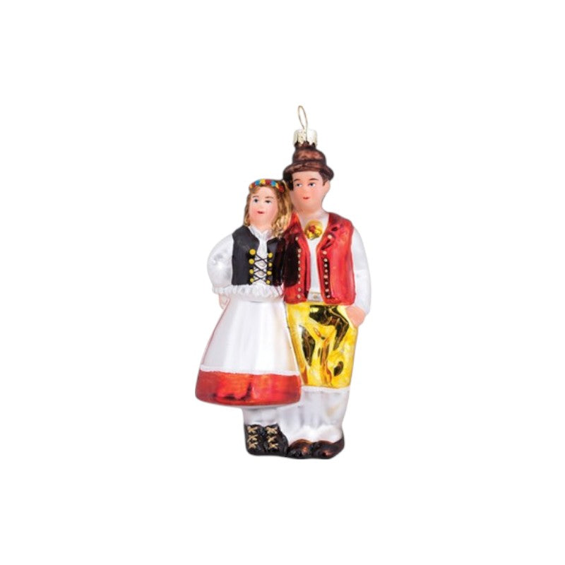 creanorm Glas Ornament Paar mit Tracht