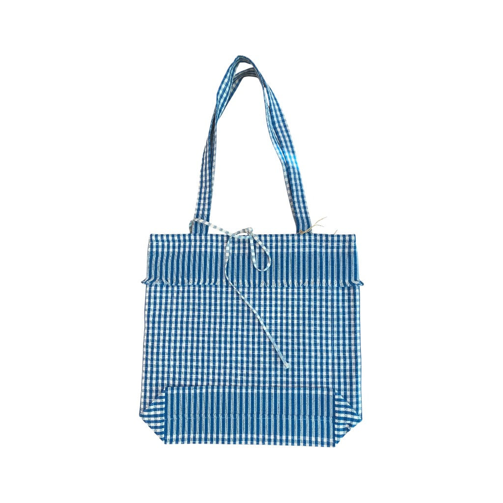 MEYER-MAYOR 2 Tuch Tasche Karo klein atlantik, 38x29 cm