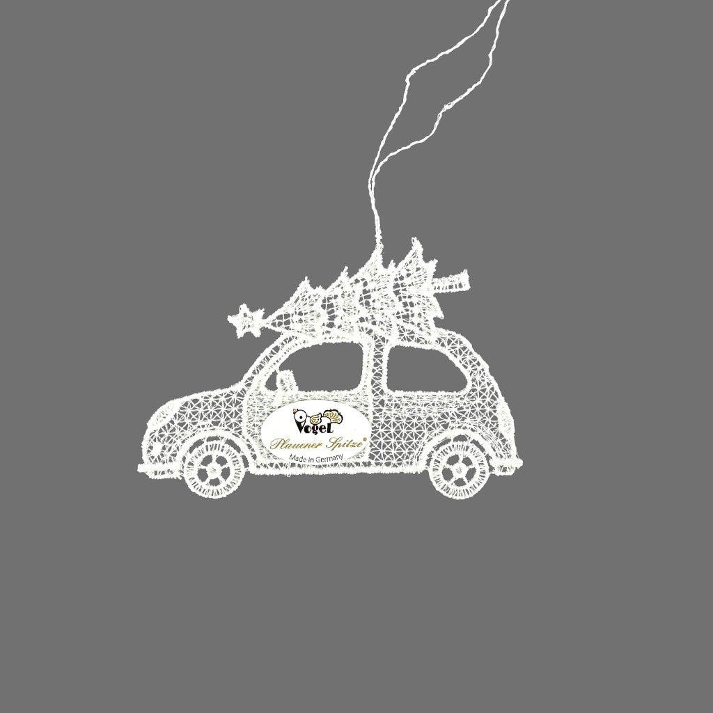 Weihnachtsanhänger Auto mit Baum