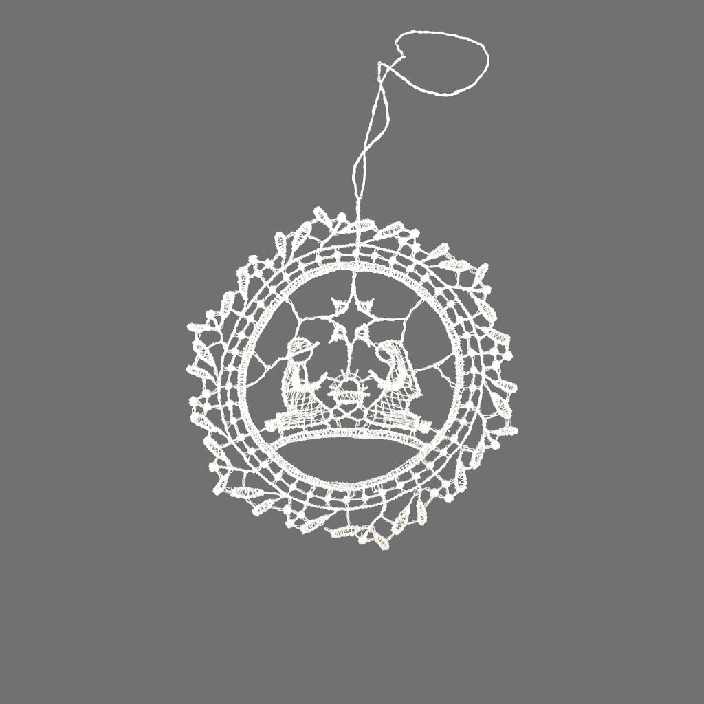 Weihnachtsanhänger Mistelkranz & Krippe