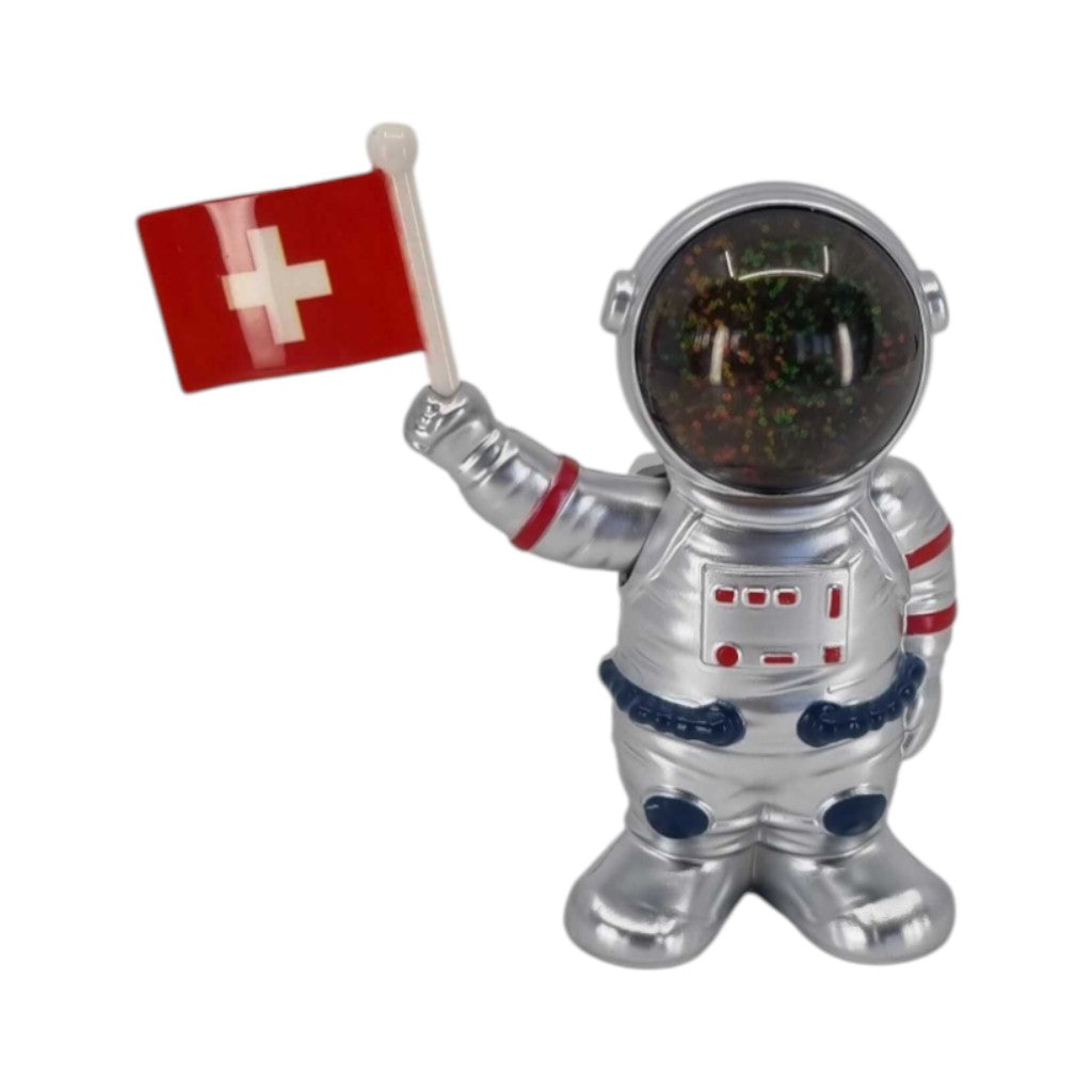 Solar Astronaut mit Schweizer Fahne