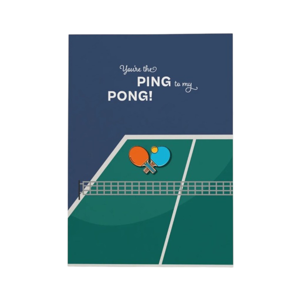 Fidea Design Pinspiration Pingpong-Schläger Postkarte mit Ansteck-Pin, A6