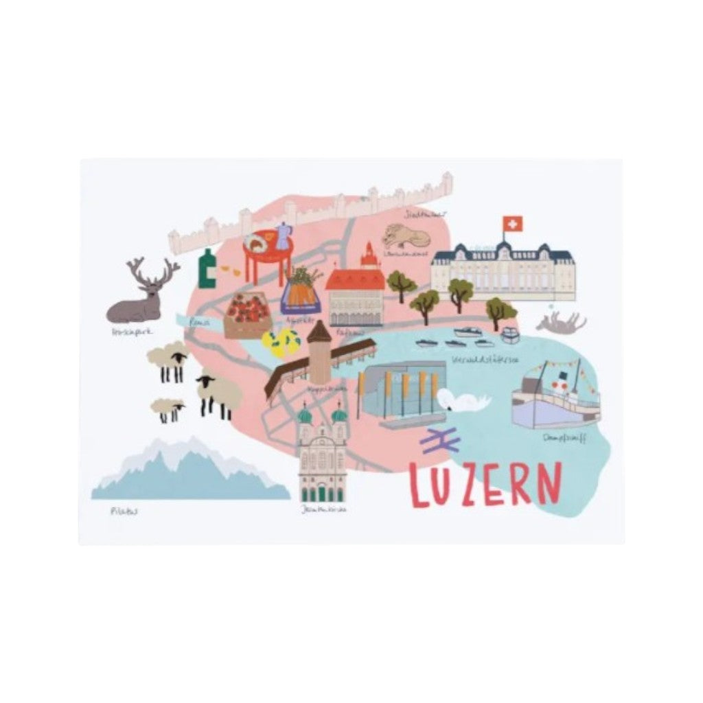 Fidea Design Postkarte Schweizer Städte - Luzern, A6