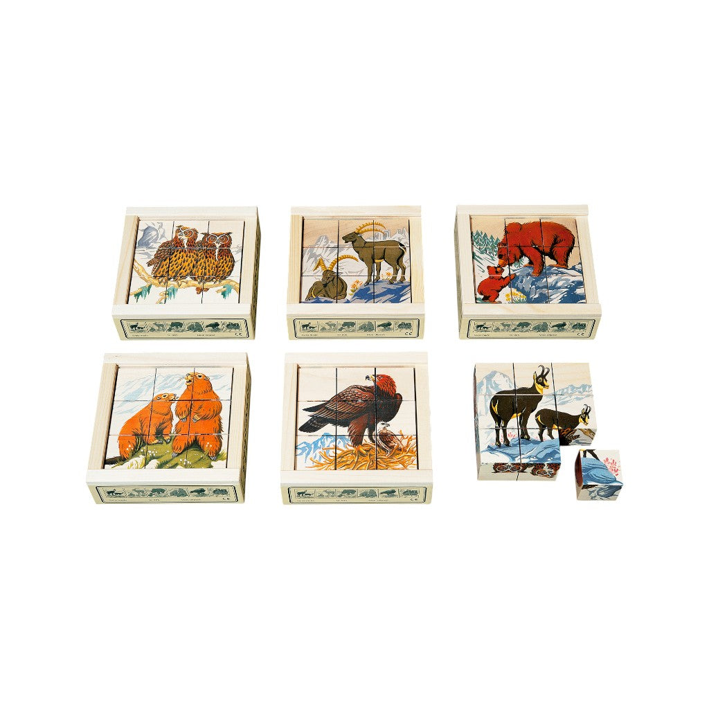 Atelier Fischer Würfelpuzzle Alpentiere 9-teilig