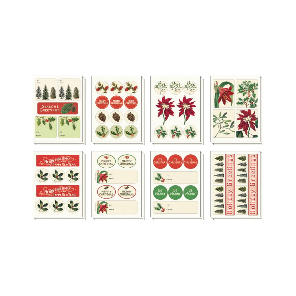Cavallini Sticker Christmas Botanical