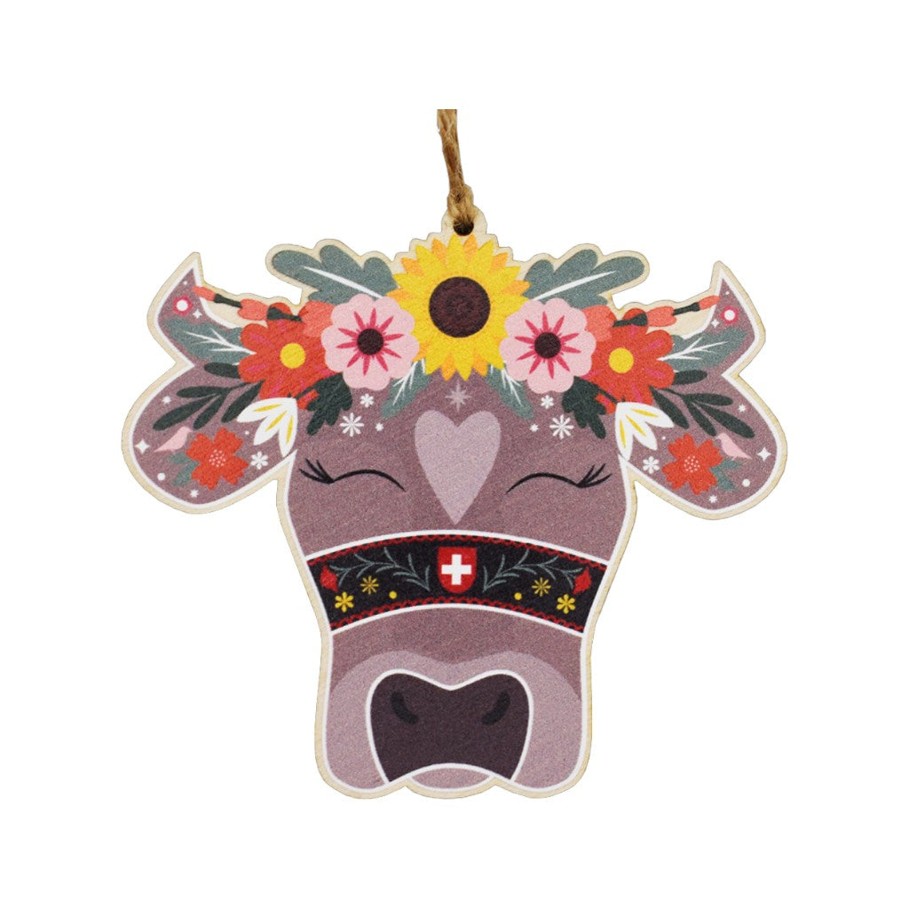 Holzdeko Anhänger Kuh