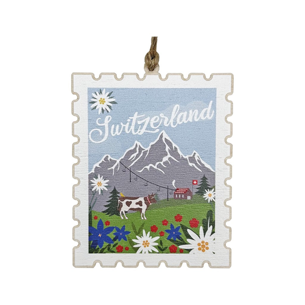Holzdeko Anhänger Schweizer Briefmarke