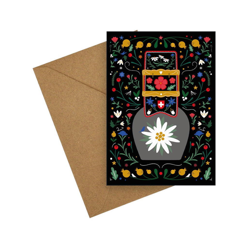 Postkarte A6 Schweizer Kuhglocke