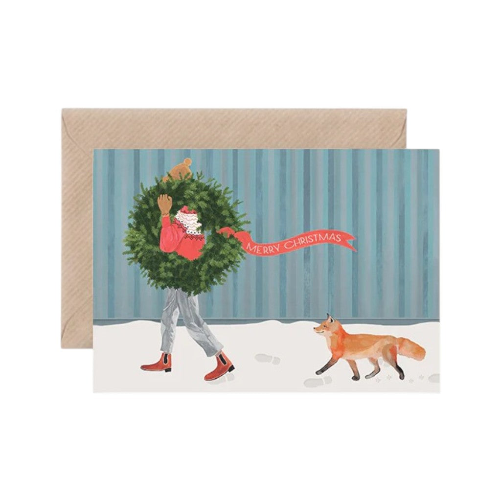 Lykkefund Grusskarte A6 Christmas Fox