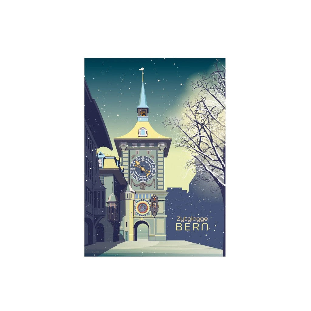 s.wert Postkarte Bern Zytglogge Winterzauber, A6
