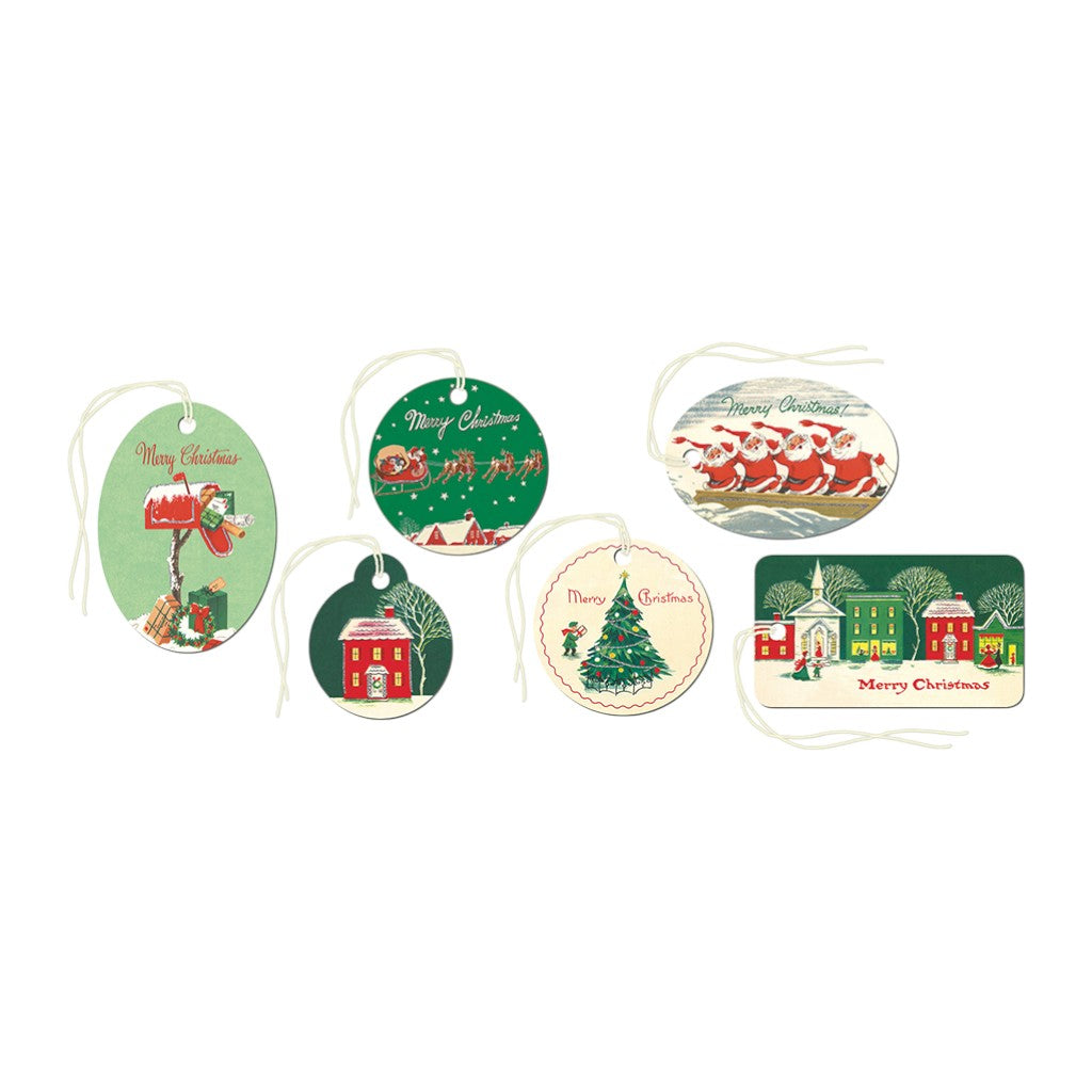 Cavallini Geschenkanhänger Vintage Weihnachten