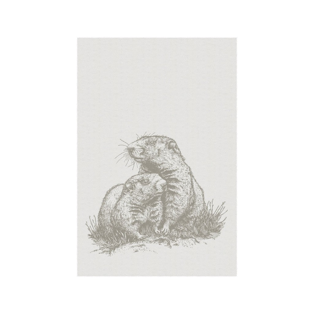 KULTSCHTOFF Küchentuch Murmeltier, Taupe