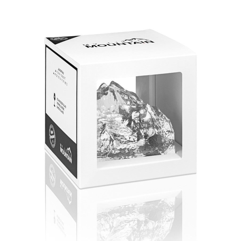 My Little Mountain Bergmodell Jungfrau aus Hergiswiler Glas, 10 x 10 x 8.5 cm