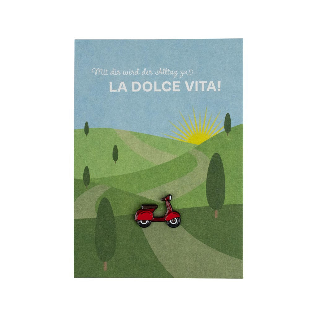 Fidea Design Pinspiration Vespa Postkarte mit Ansteck-Pin, A6