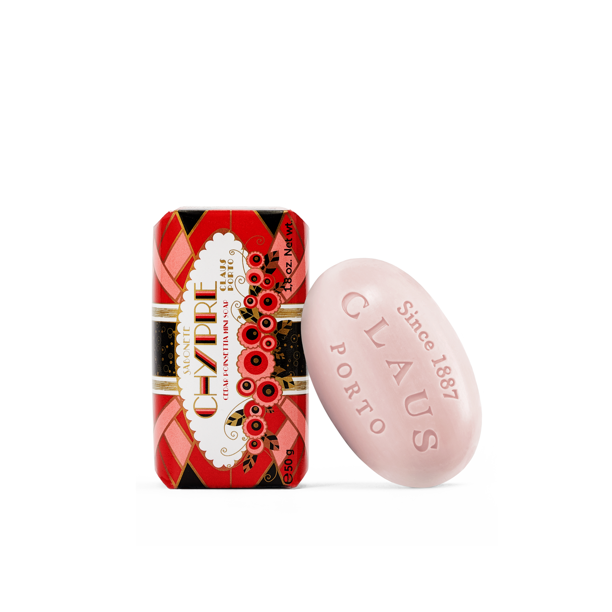 Claus Porto CHYPRE CEDAR POINSETTIA Mini Seife, 50 g