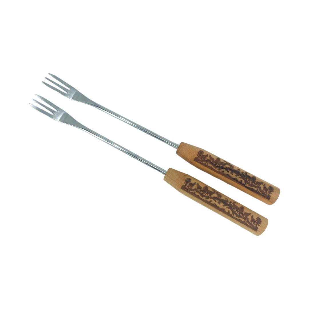 mumix Fonduegabel-Set mit Scherenschnittgravur