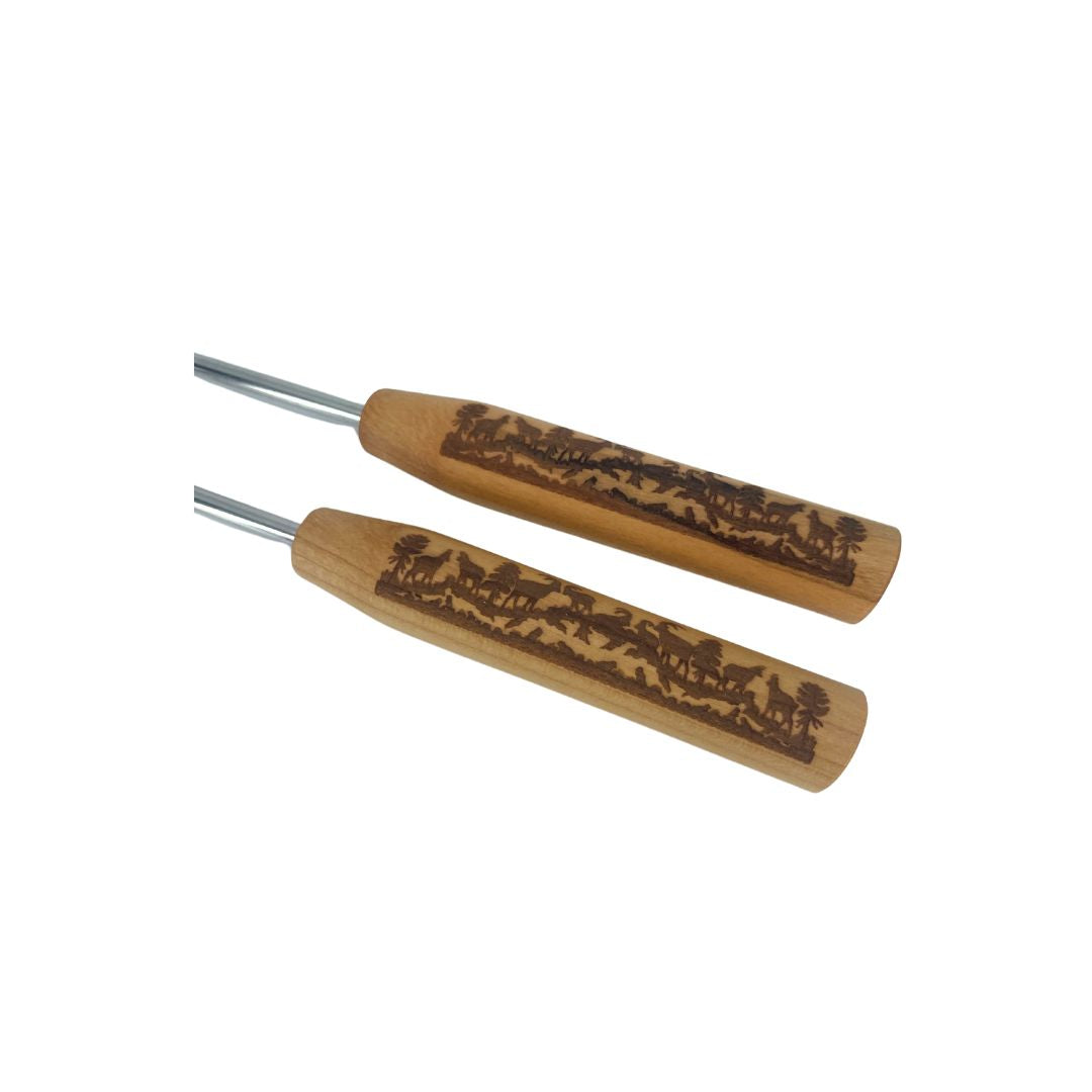 mumix Fonduegabel-Set mit Scherenschnittgravur