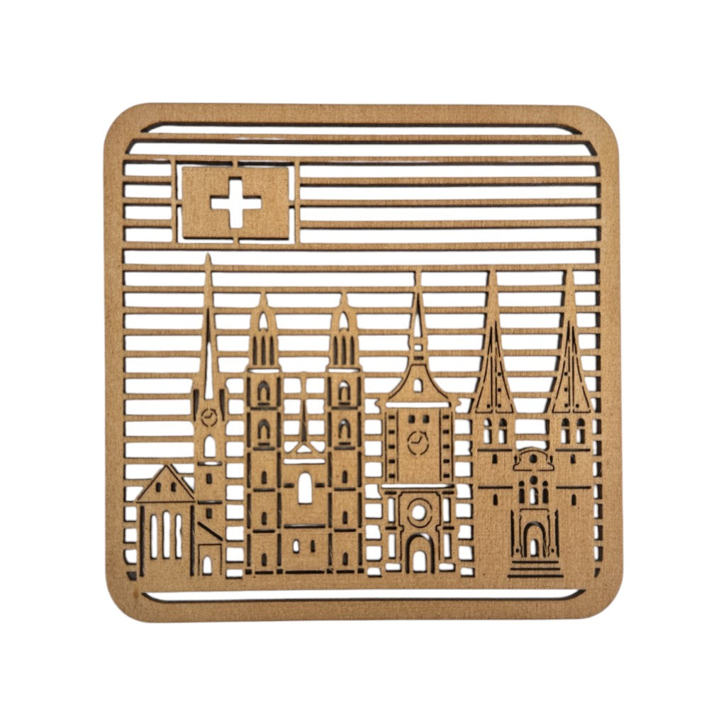 mumix Untersetzer Sehenswürdigkeiten 2er Set, 10.3 x 10.3 cm
