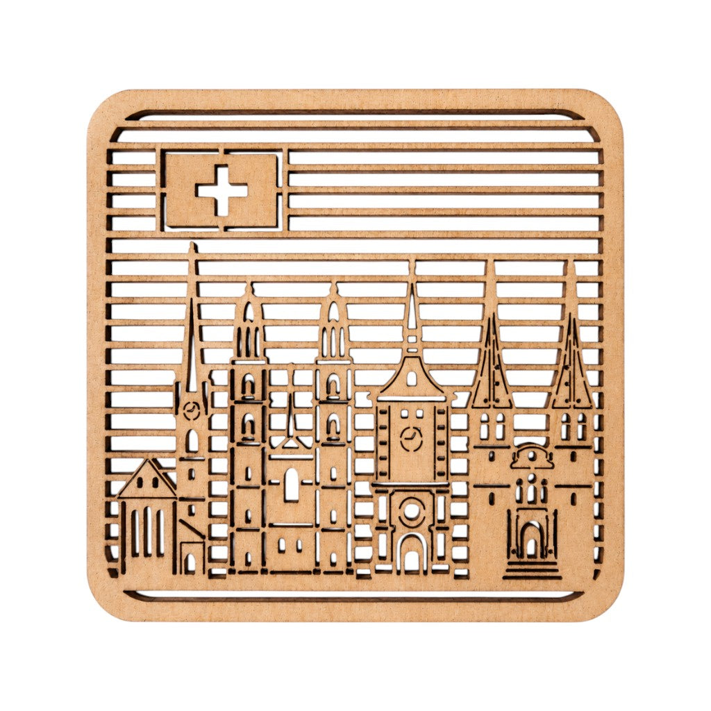 mumix Untersetzer Sehenswürdigkeiten 2er Set, 10.3 x 10.3 cm