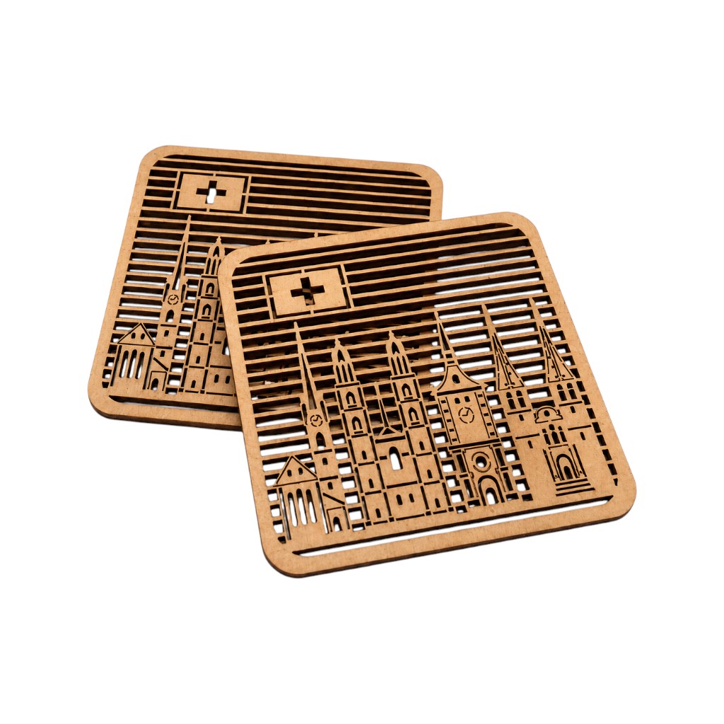 mumix Untersetzer Sehenswürdigkeiten 2er Set, 10.3 x 10.3 cm