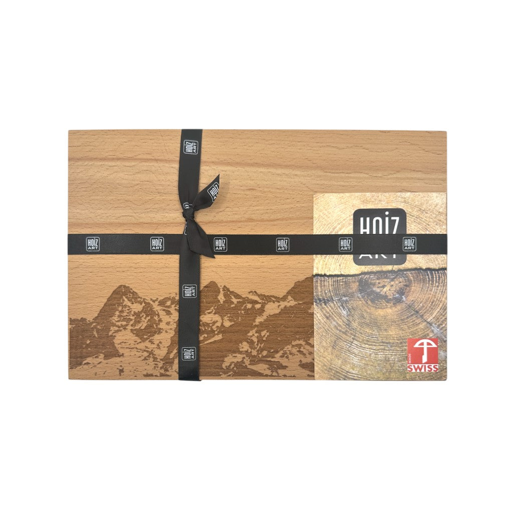 mumix Schneidebrett Berge, Buche, 30x20 cm