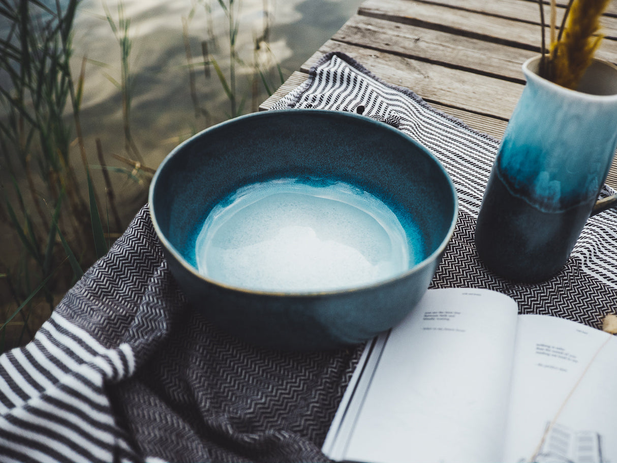 soñho Prado XL Salatschale petrolblau reaktiv