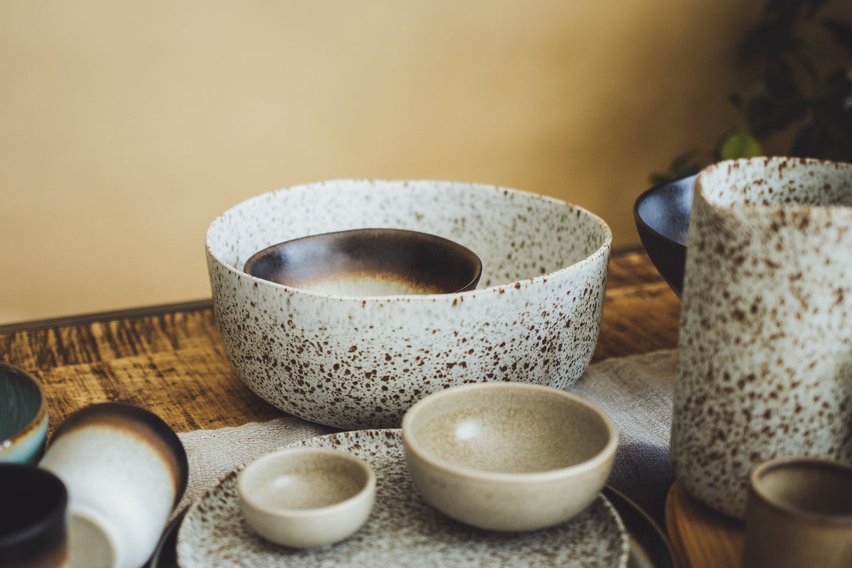 soñho Pontos XL Salatschale graubraun gesprenkelt