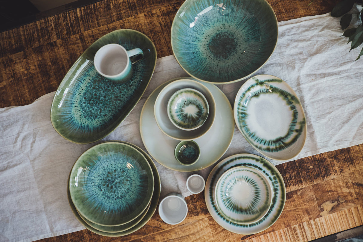 soñho Vulcão Verde Servierplatte grün reaktiv