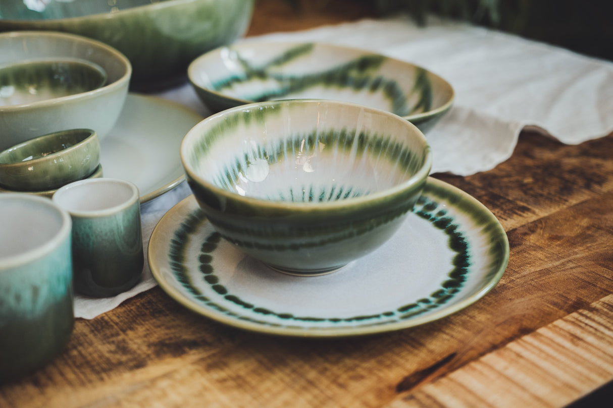 soñho Coral Verde Teller klein Ø 22 grünweiss reaktiv