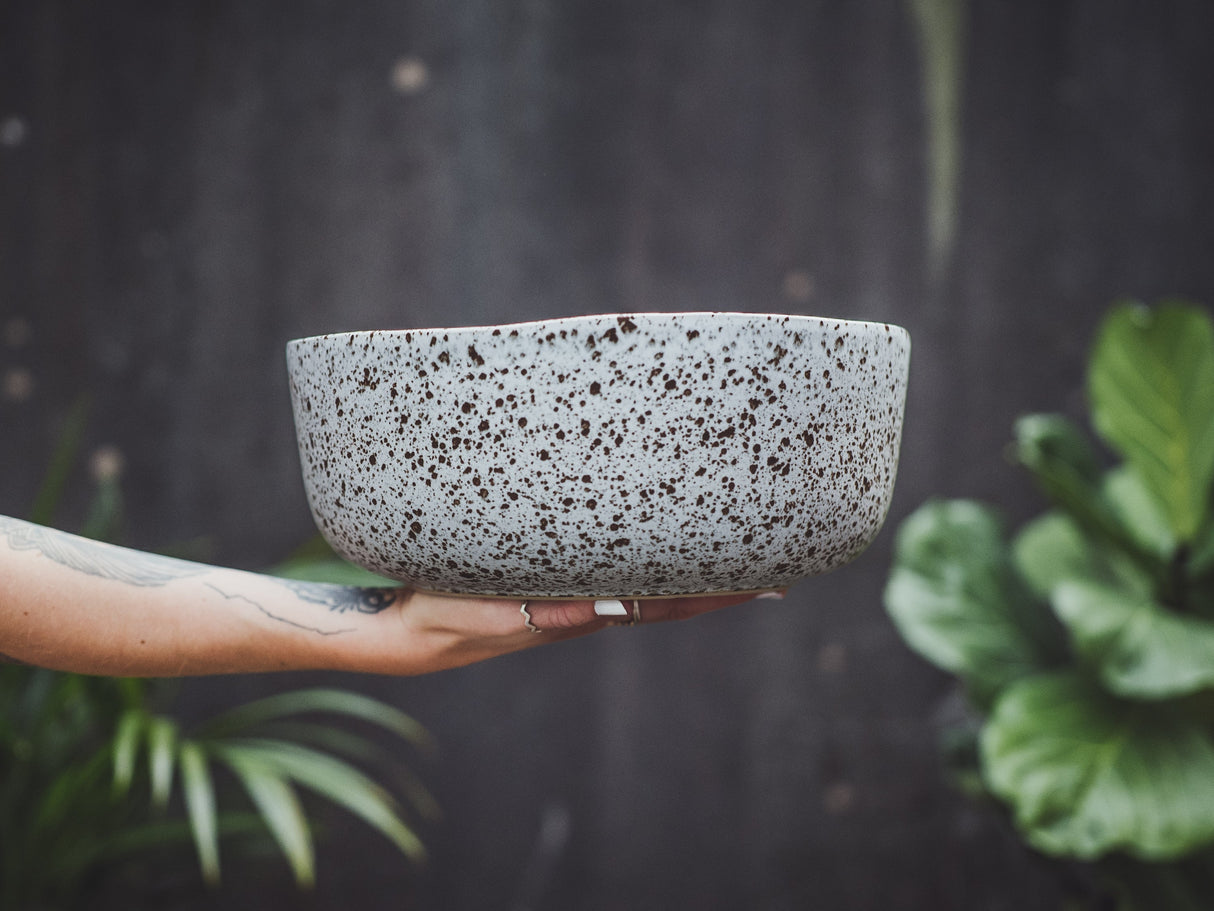 soñho Pontos XL Salatschale graubraun gesprenkelt