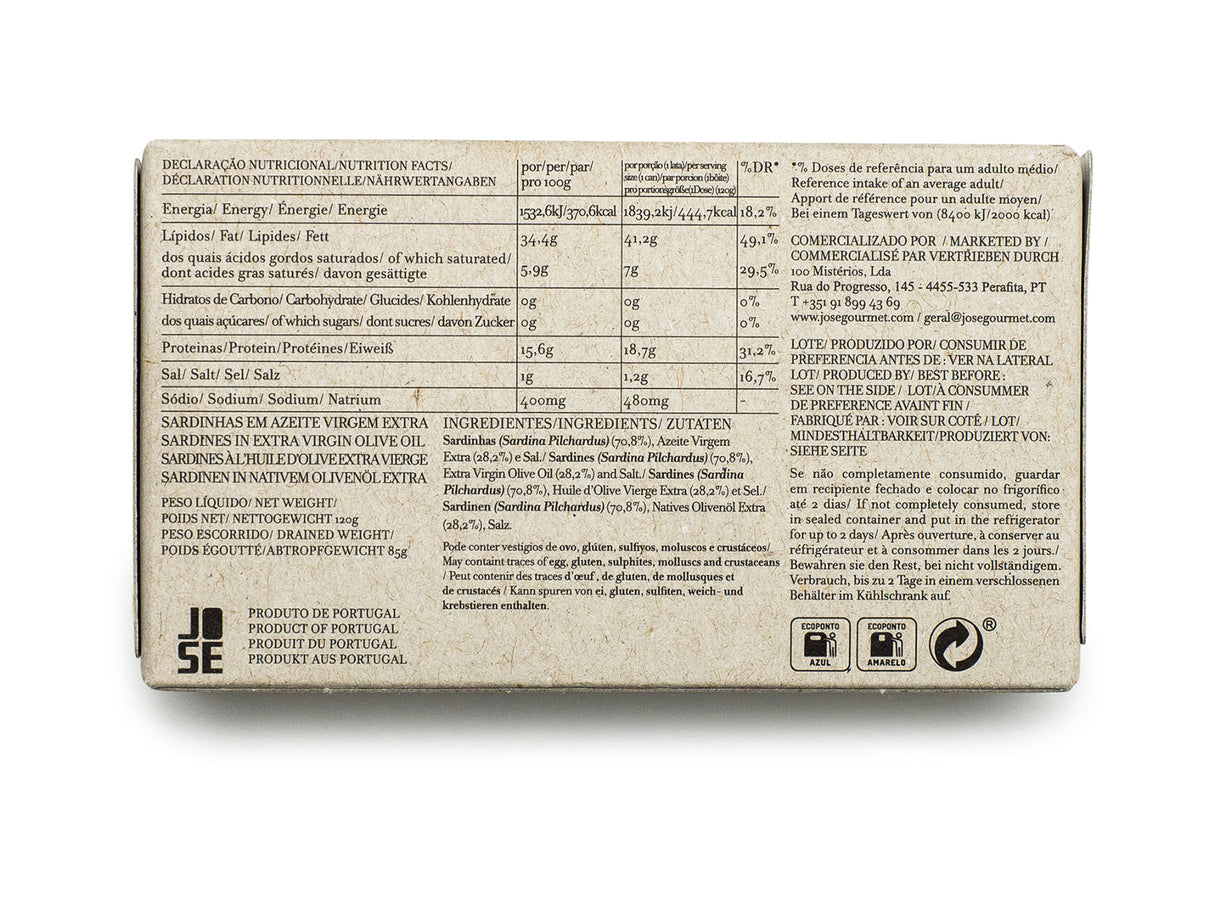Jose Gourmet Sardinen in nativem Olivenöl, 120 gr