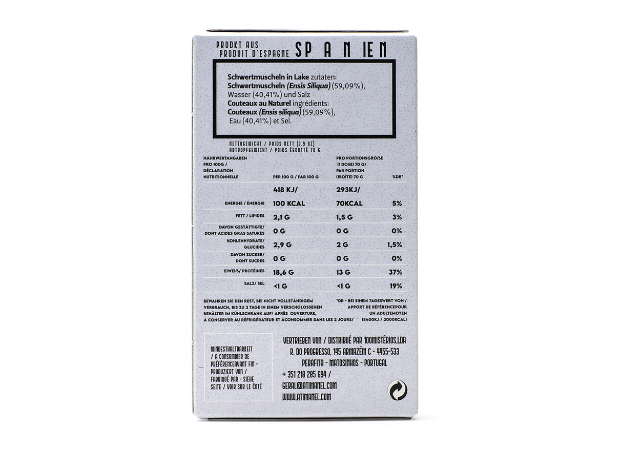 Jose Schwertmuscheln in Salzlake, 110 gr
