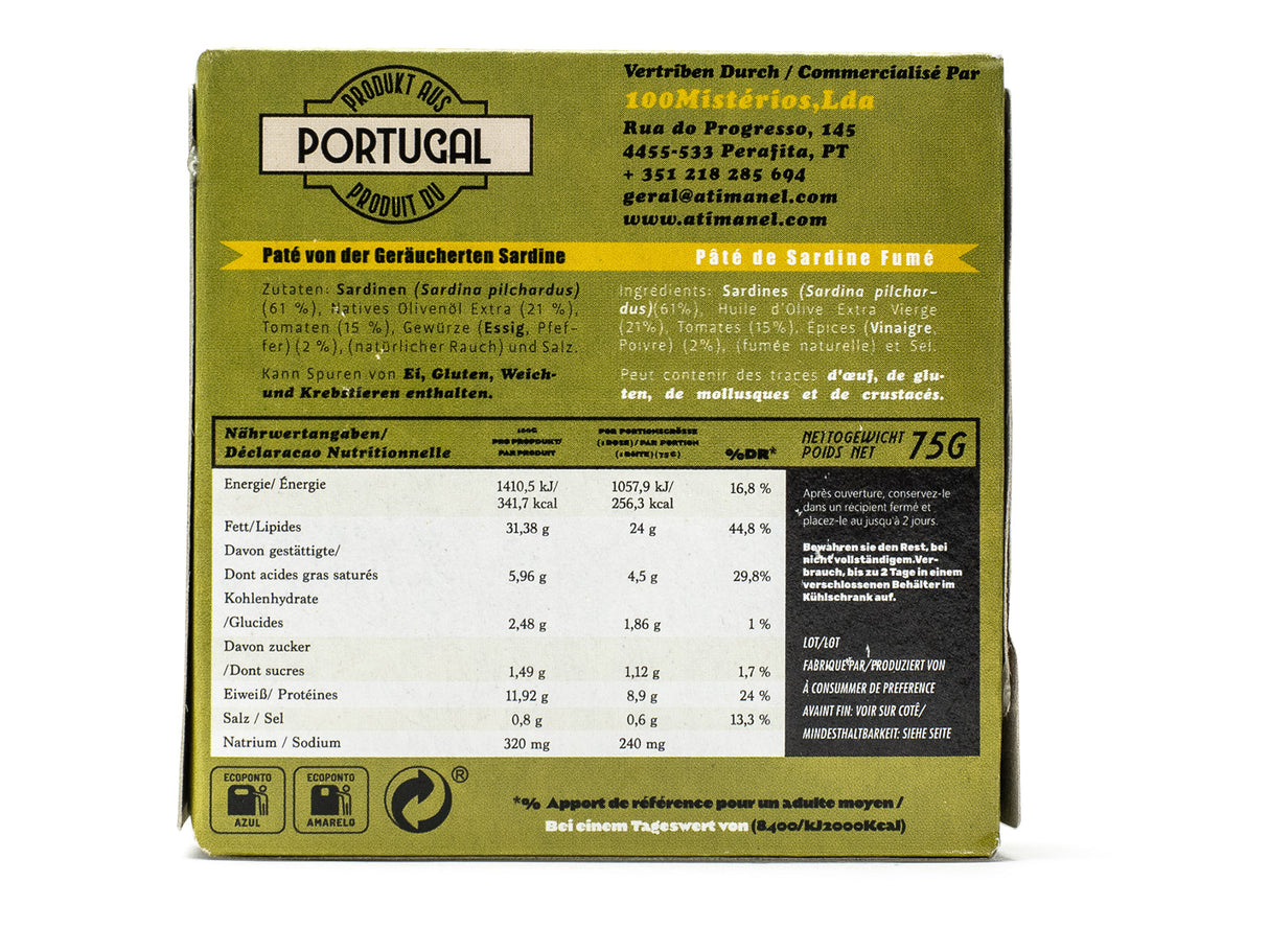 Jose Geräucherte Sardinen Paté, 75 gr