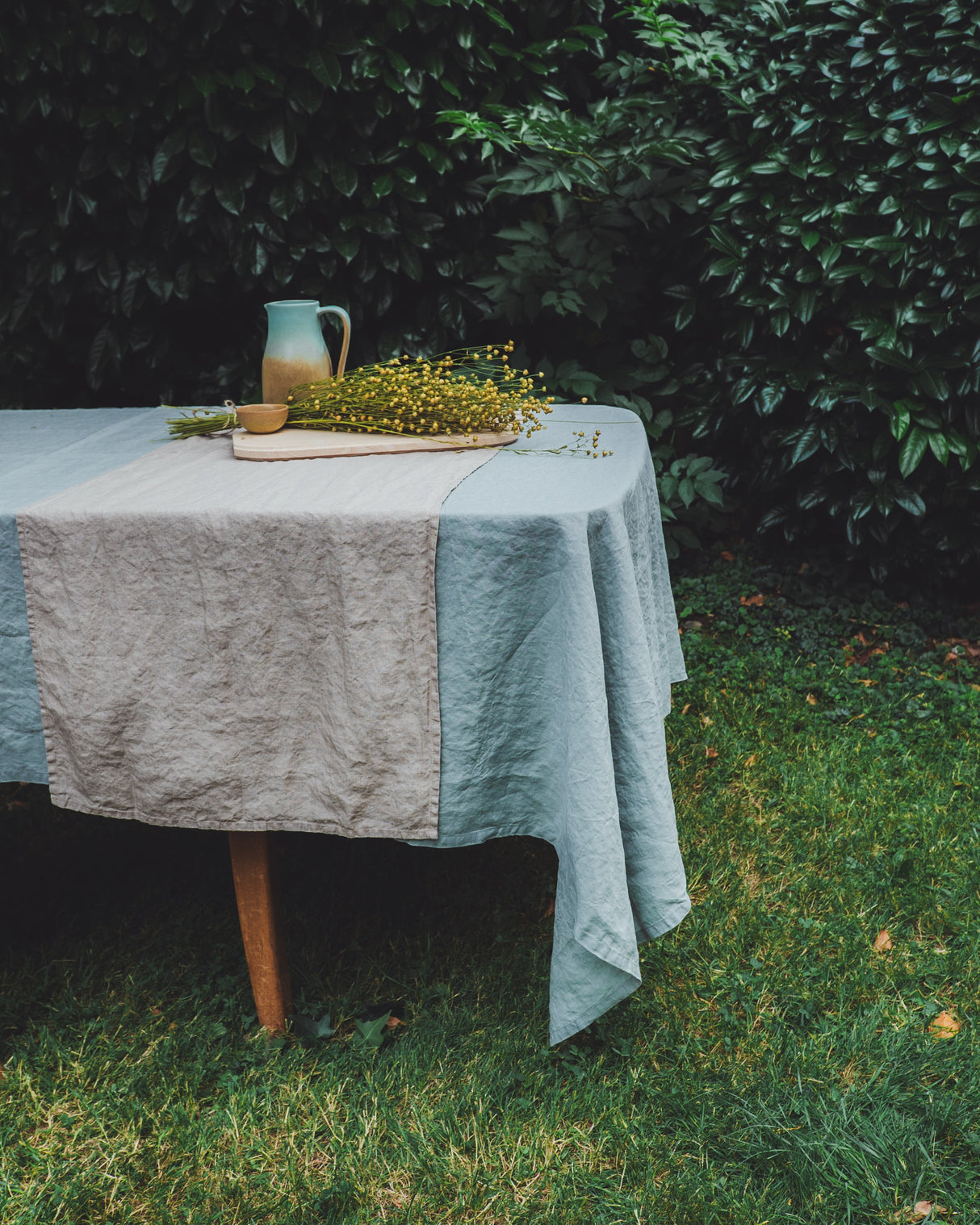 soñho Abraço Tischdecke 150 x 320 grünblau