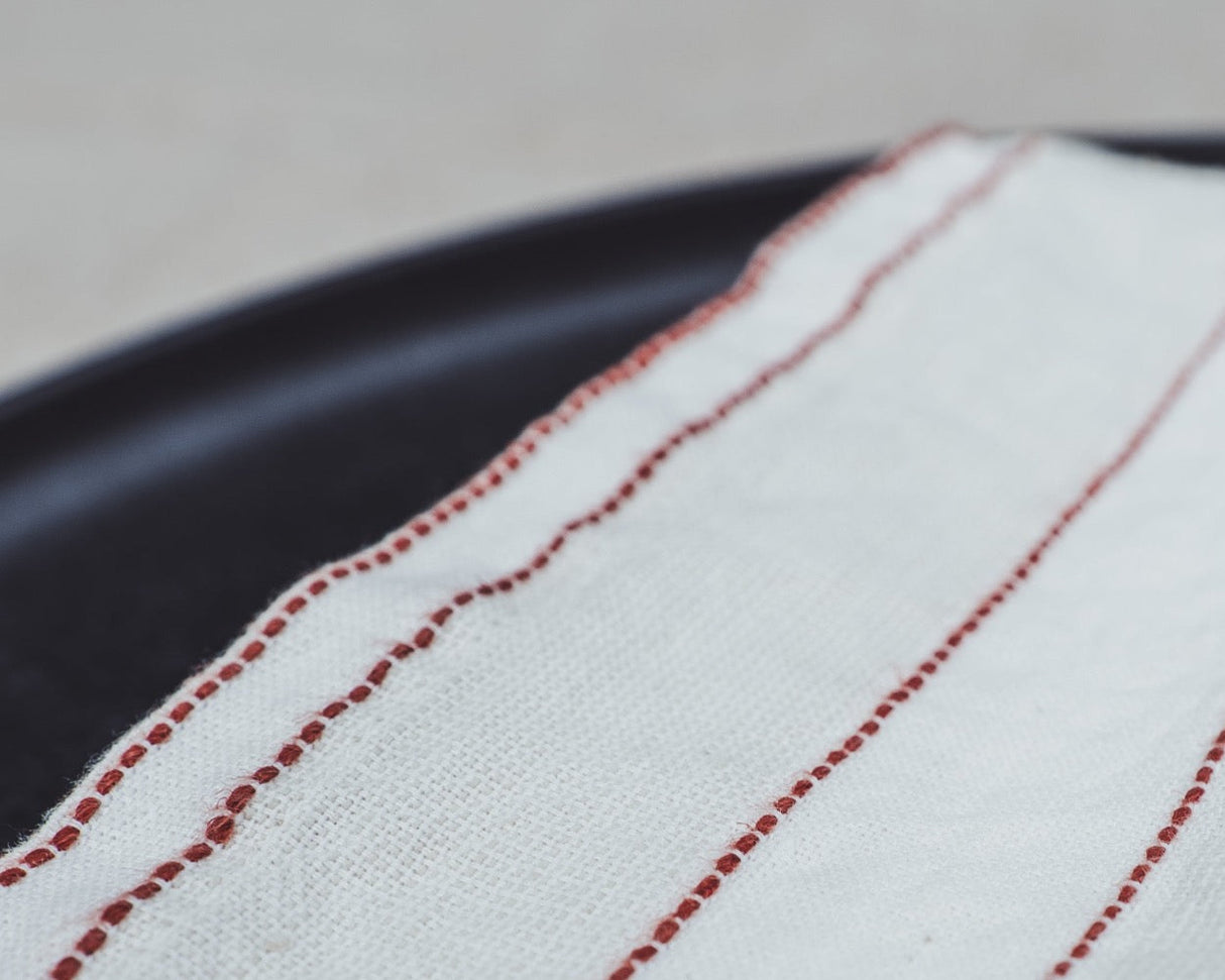 Aldeia - Stoffservietten 2-pack 40 x 40 terracotta gestreift