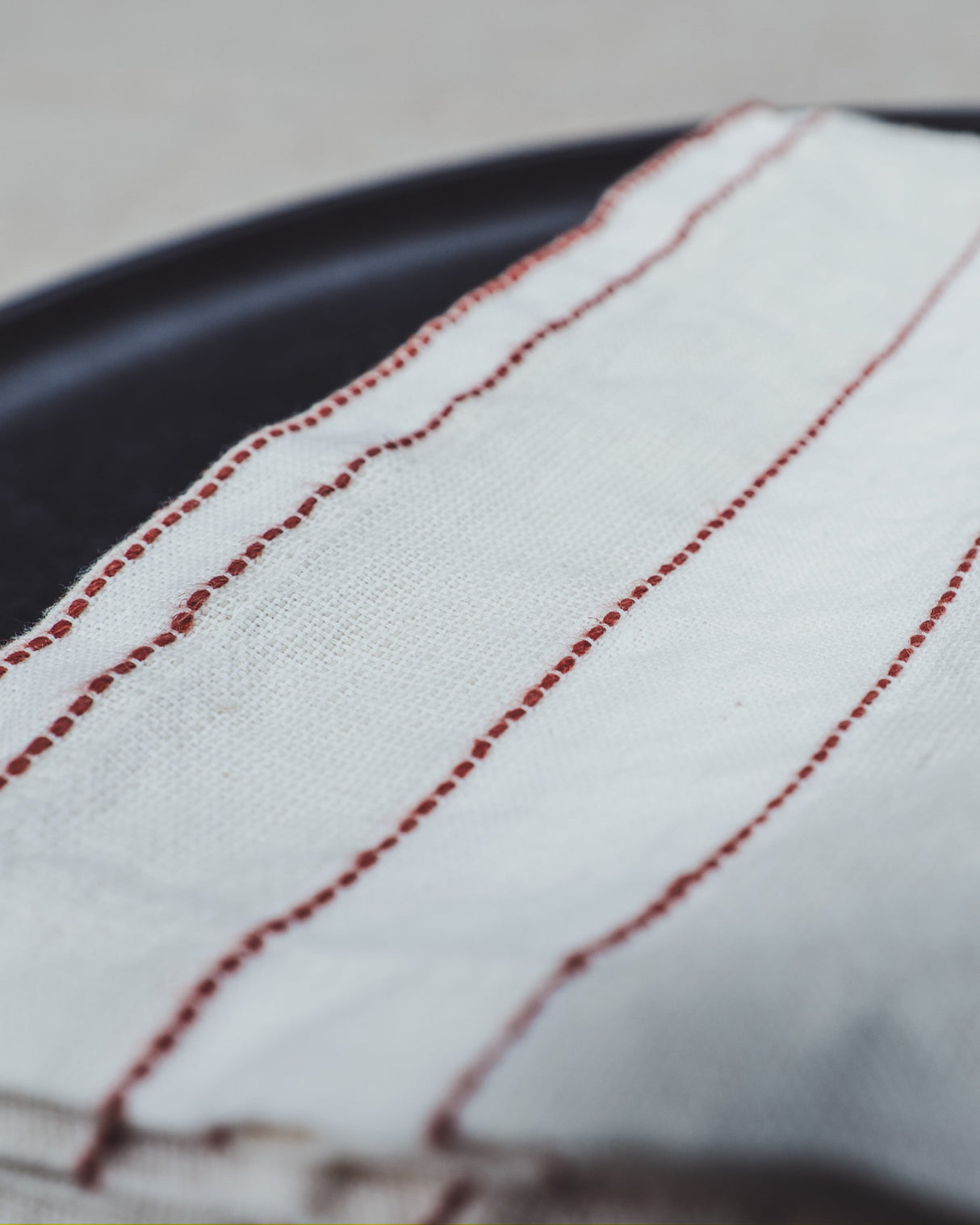 soñho Aldeia Stoffservietten 2er Set 40 x 40 terracotta gestreift