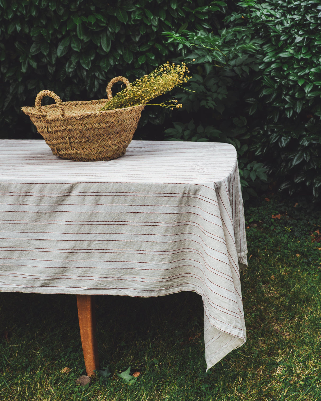 Aldeia - Tischdecke 160 x 260 terracotta gestreift