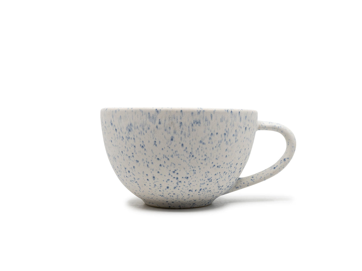 soñho Azul Manchado XL Cappuccino Tasse blauweiss gesprenkelt