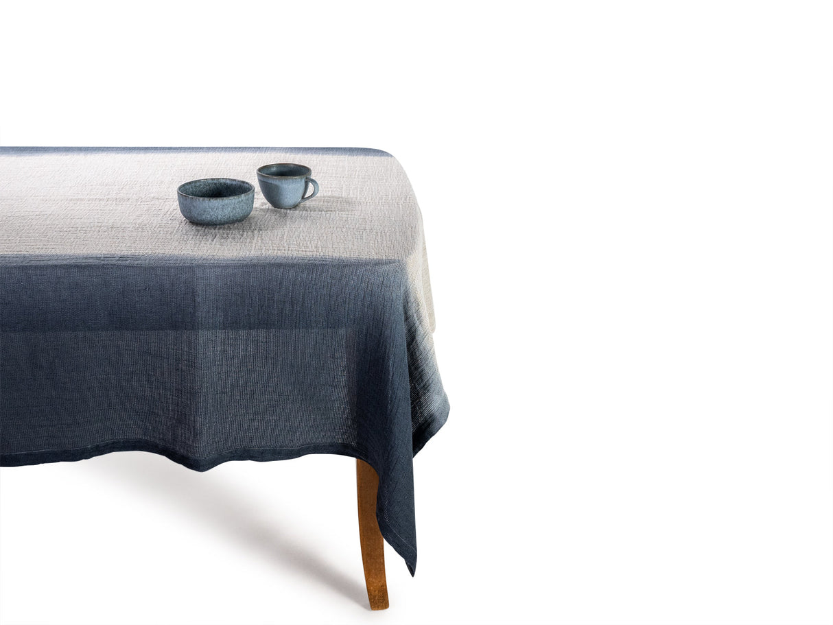 soñho Transiçao Tischdecke 160 x 260 Tie Dye blau
