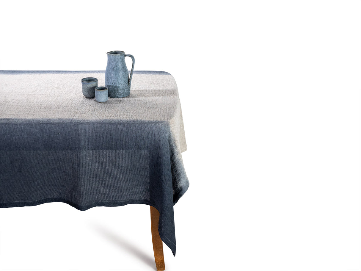 soñho Transiçao Tischdecke 160 x 320 Tie Dye blau