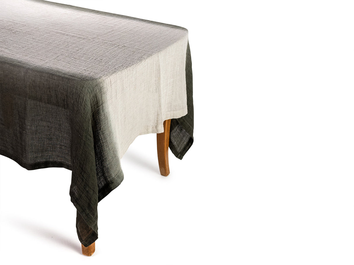 soñho Transiçao Tischdecke 160 x 320 Tie Dye grünschwarz