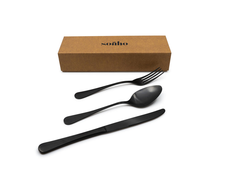 soñho Amália Besteck 12er Set schwarz matt