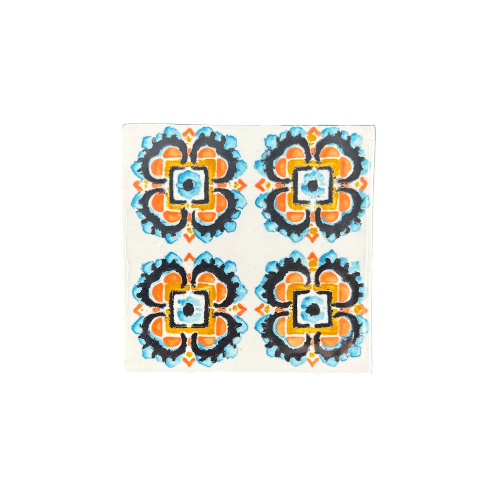 soñho Azulejo Boho Quatro Flores Untersetzer 10 cm