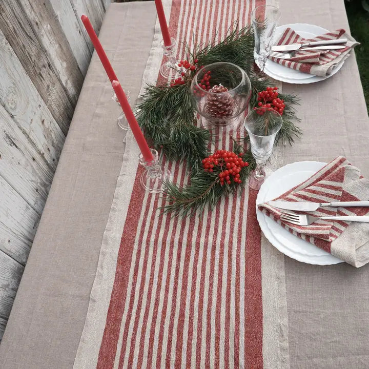 Trilha Tischläufer 40 x 120 rot gestreift