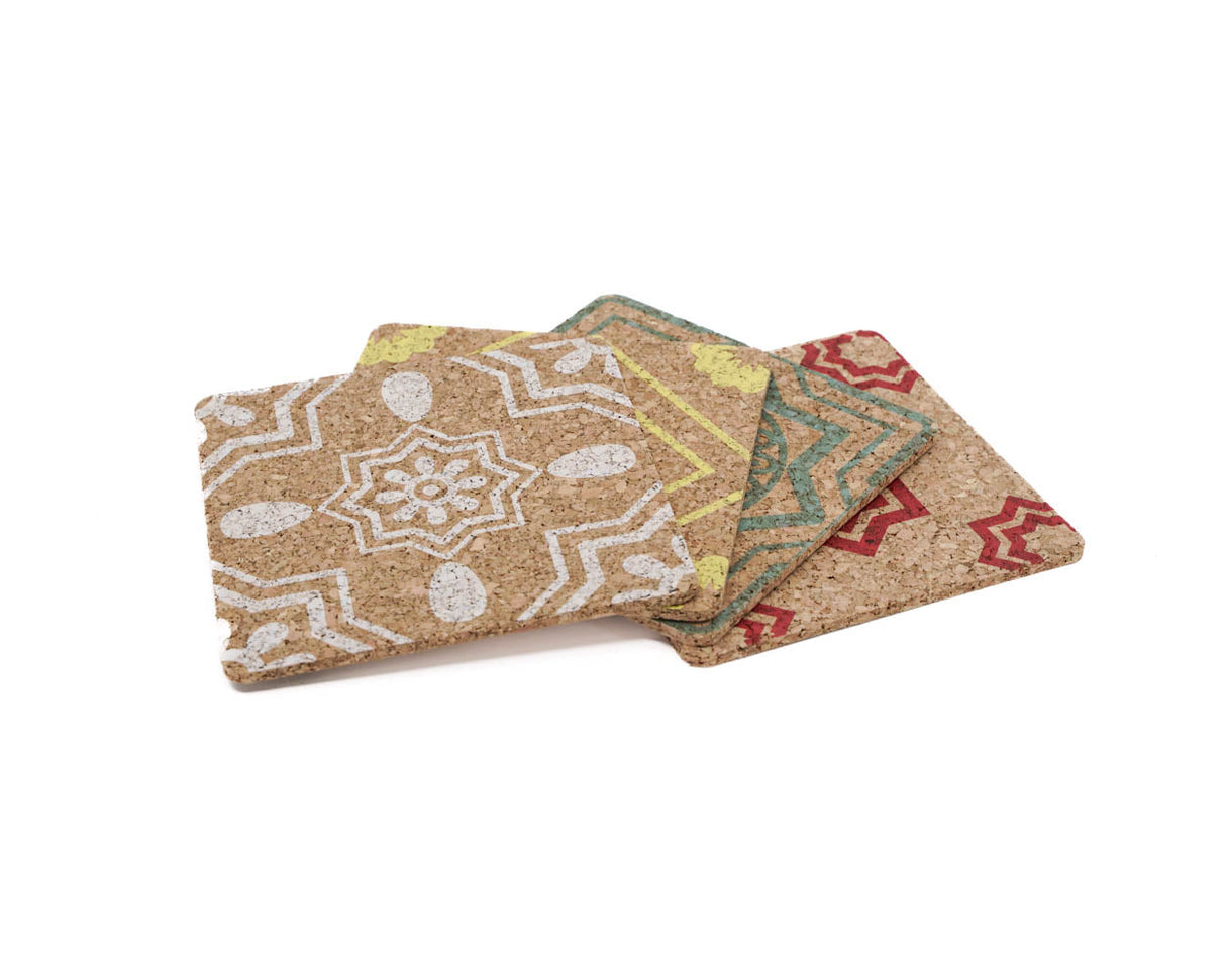 soñho Cortiça Azulejo Kork Untersetzer 4er Set
