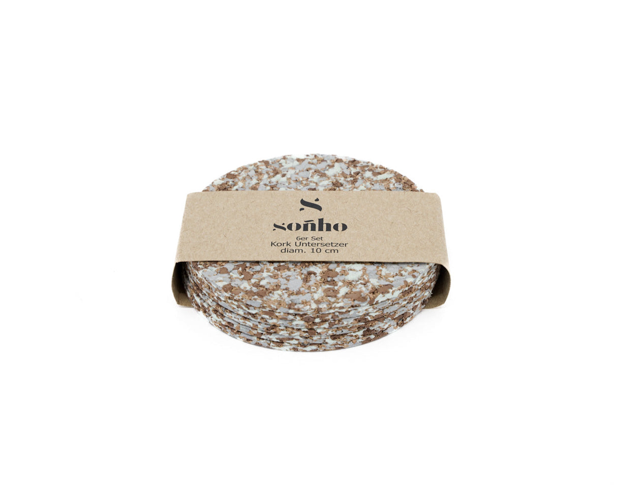 soñho Falésia Kork Untersetzer 6er Set beige