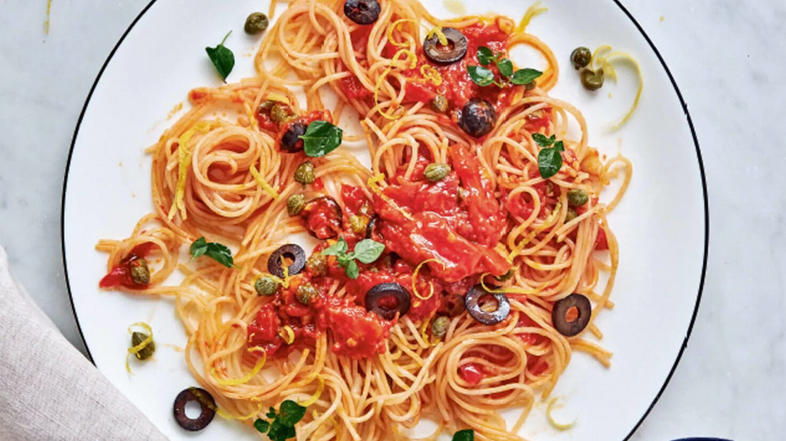 Rezept: Bio-UrDinkel Spaghetti alla puttanesca